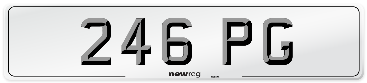 246 PG Number Plate from New Reg